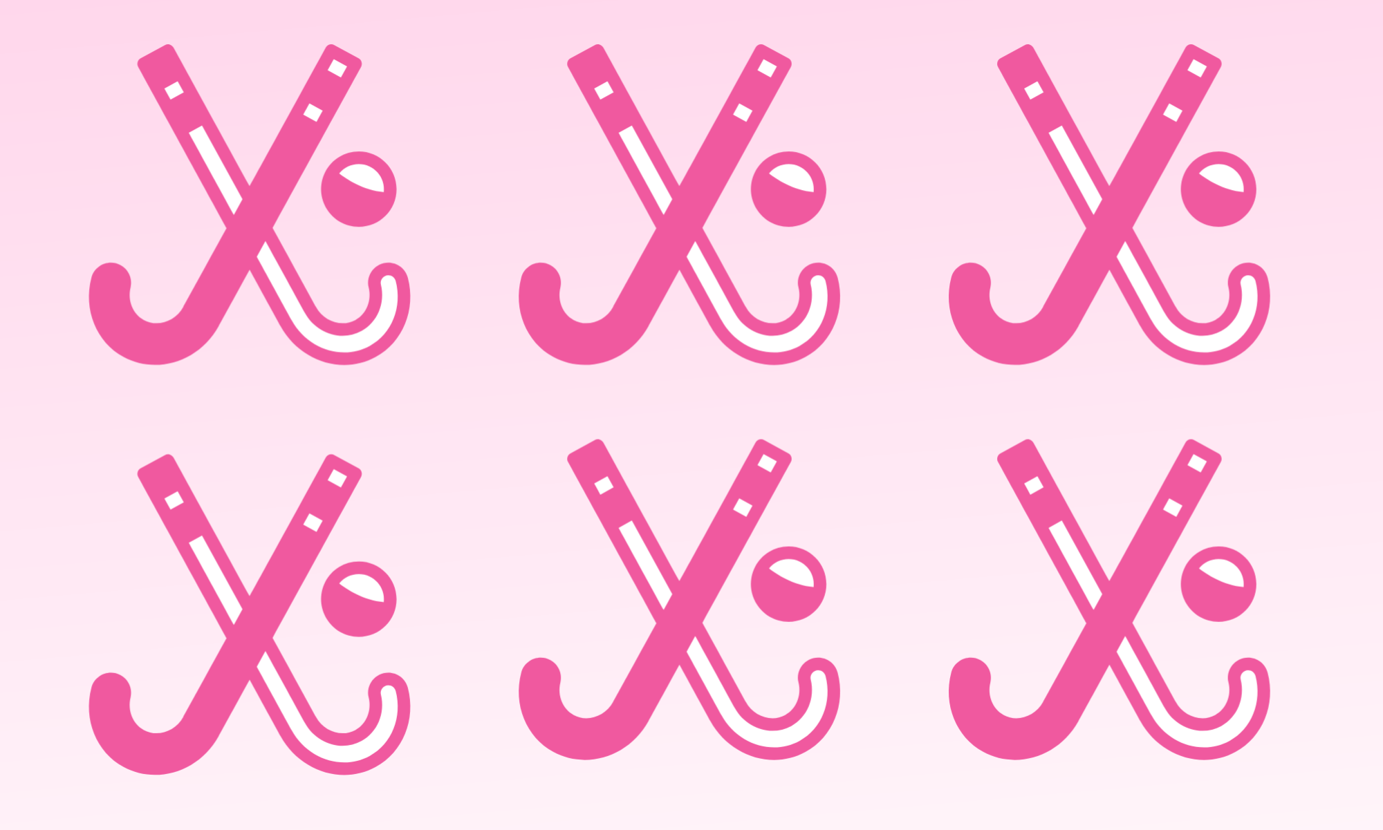 Pink field hockey sticks with pink background